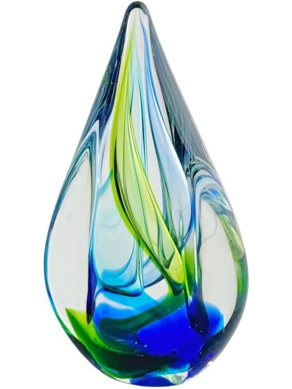 Hand Blown Glass Sculpture Paperweight - Modern Art Decor for Office & Living